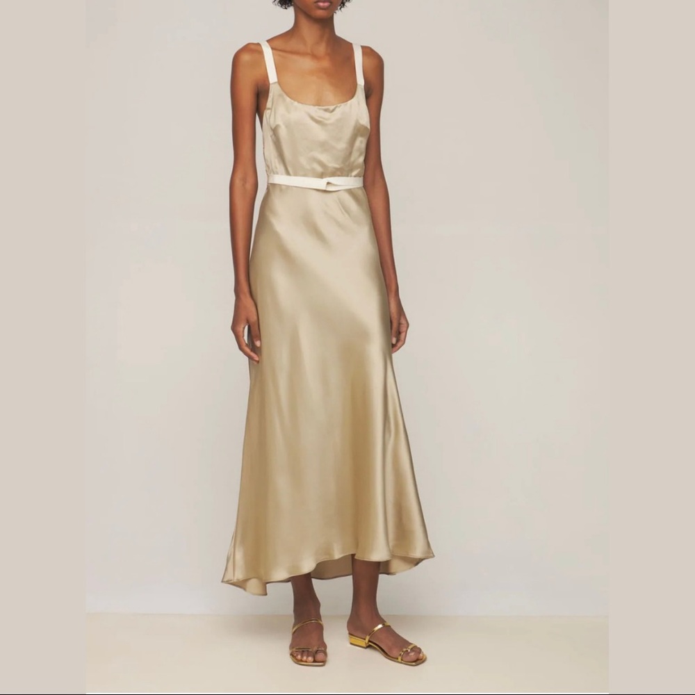 Intermix - BROCK COLLECTION - SATIN SLEEVELESS MIDI DRESS